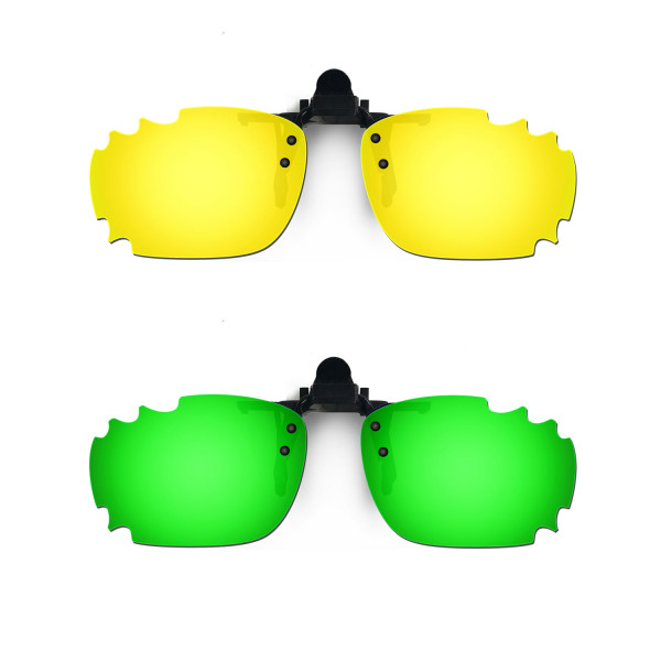 HKUCO Sunglasses Clip 24K Gold/Emerald Green Polarized Lenses For Myopia Frame Clip Polarized Lenses UV400 Protect
