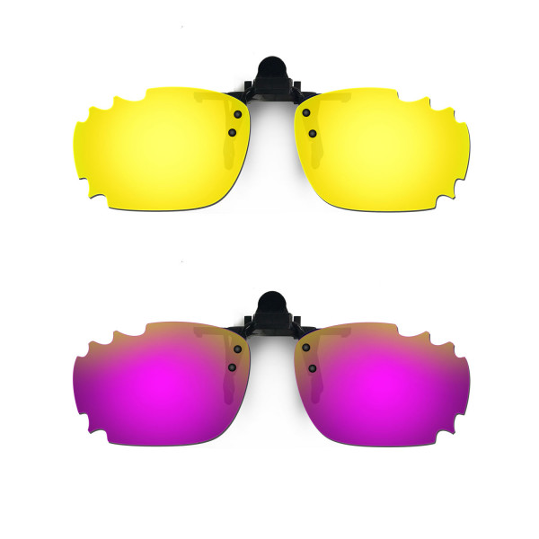 HKUCO Sunglasses Clip 24K Gold/Purple Polarized Lenses For Myopia Frame Clip Polarized Lenses UV400 Protect