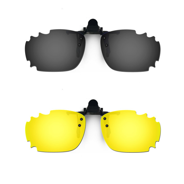 HKUCO Sunglasses Clip Black/24K Gold Polarized Lenses For Myopia Frame Clip Polarized Lenses UV400 Protect