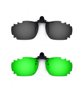 HKUCO Sunglasses Clip Black/Emerald Green Polarized Lenses For Myopia Frame Clip Polarized Lenses UV400 Protect