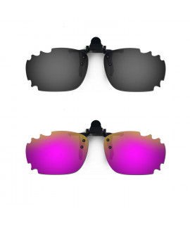 HKUCO Sunglasses Clip Black/Purple Polarized Lenses For Myopia Frame Clip Polarized Lenses UV400 Protect