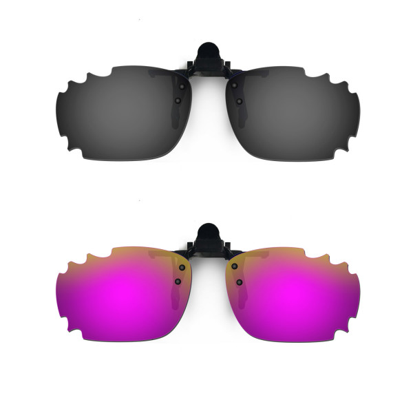 HKUCO Sunglasses Clip Black/Purple Polarized Lenses For Myopia Frame Clip Polarized Lenses UV400 Protect