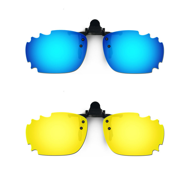 HKUCO Sunglasses Clip Blue/24K Gold Polarized Lenses For Myopia Frame Clip Polarized Lenses UV400 Protect
