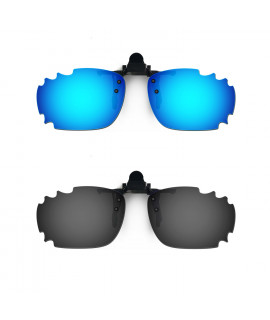 HKUCO Sunglasses Clip Blue/Black Polarized Lenses For Myopia Frame Clip Polarized Lenses UV400 Protect