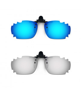 HKUCO Sunglasses Clip Blue/Titanium Polarized Lenses For Myopia Frame Clip Polarized Lenses UV400 Protect