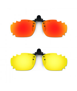 HKUCO Sunglasses Clip Red/24K Gold Polarized Lenses For Myopia Frame Clip Polarized Lenses UV400 Protect