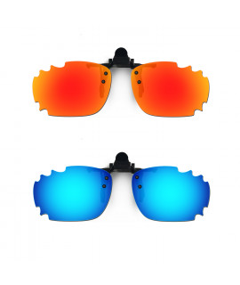 HKUCO Sunglasses Clip Red/Blue Polarized Lenses For Myopia Frame Clip Polarized Lenses UV400 Protect