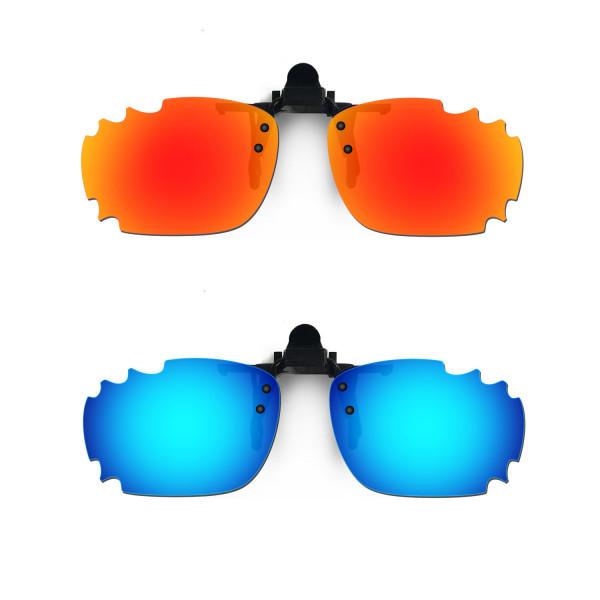 HKUCO Sunglasses Clip Red/Blue Polarized Lenses For Myopia Frame Clip Polarized Lenses UV400 Protect