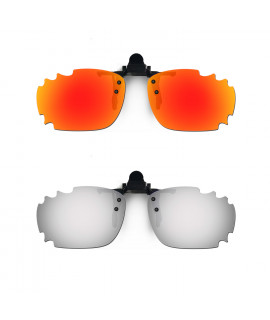 HKUCO Sunglasses Clip Red/Titanium Polarized Lenses For Myopia Frame Clip Polarized Lenses UV400 Protect