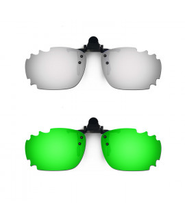 HKUCO Sunglasses Clip Titanium/Emerald Green Polarized Lenses For Myopia Frame Clip Polarized Lenses UV400 Protect