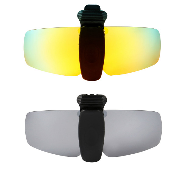 HKUCO Sunglasses Clip 24K Gold/Titanium Polarized Lenses Hat Visors Clip-on Sunglasses For Fishing/Biking/Hiking/Golf UV400 Protect