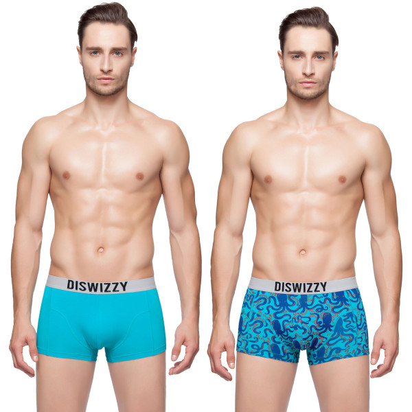 Hkuco Diswizzy Men's Underwear Style Blue And Octopus Printing Style 2-Pack