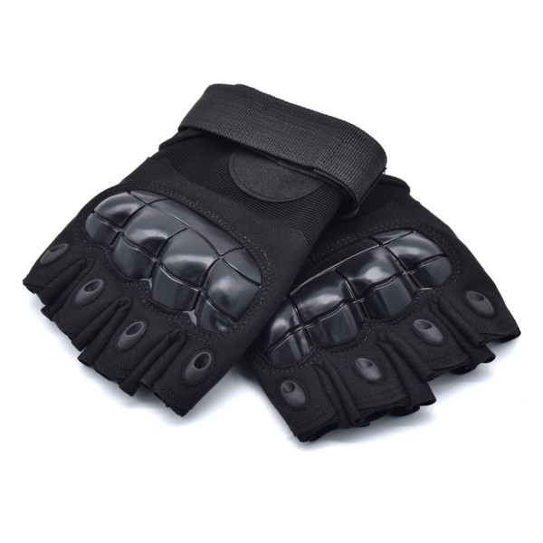 HKUCO Black Outdoor Sports Half Finger For Riding/Climbing/Training/Tactical Gloves /Cycling Antiskid Gloves