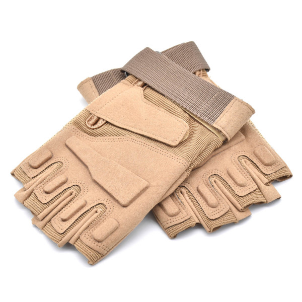 HKUCO Light Brown Cycling Antiskid Gloves  Half Finger For Riding/Climbing/Training/Tactical Gloves/Outdoor Sports