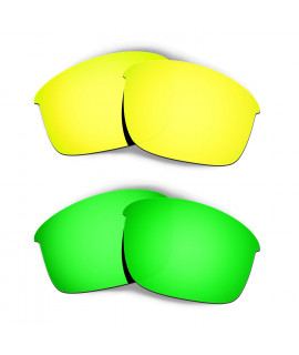 Hkuco Mens Replacement Lenses For Oakley Bottle Rocket 24K Gold/Emerald Green Sunglasses