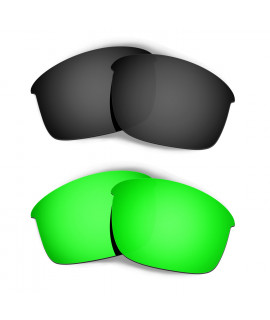 Hkuco Mens Replacement Lenses For Oakley Bottle Rocket Black/Emerald Green Sunglasses