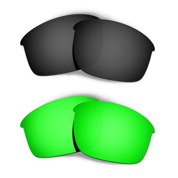 Hkuco Mens Replacement Lenses For Oakley Bottle Rocket Black/Emerald Green Sunglasses