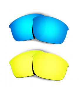 Hkuco Mens Replacement Lenses For Oakley Bottle Rocket Blue/24K Gold Sunglasses