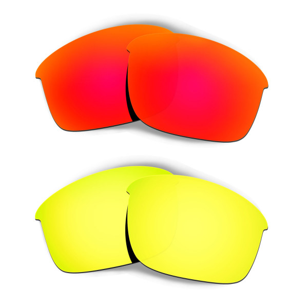 Hkuco Mens Replacement Lenses For Oakley Bottle Rocket Red/24K Gold Sunglasses