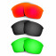 Hkuco Mens Replacement Lenses For Oakley Bottle Rocket Red/Black/Emerald Green Sunglasses