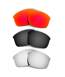 Hkuco Mens Replacement Lenses For Oakley Bottle Rocket Red/Black/Titanium Sunglasses