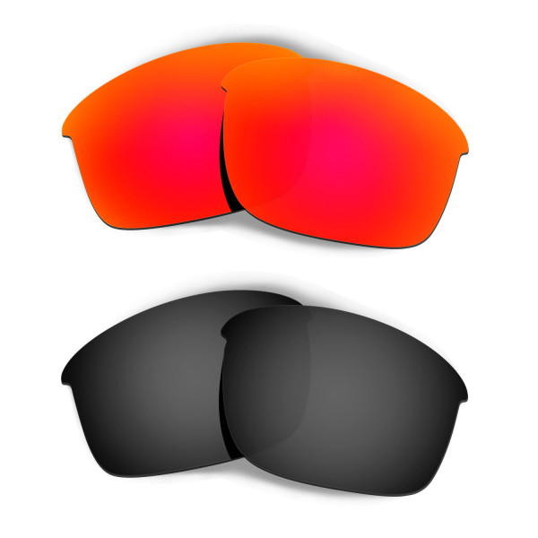 Hkuco Mens Replacement Lenses For Oakley Bottle Rocket Red/Black Sunglasses