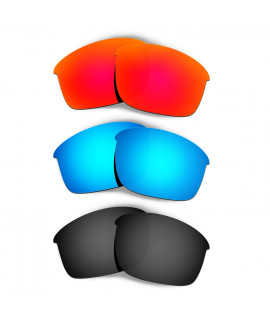 Hkuco Mens Replacement Lenses For Oakley Bottle Rocket Red/Blue/Black Sunglasses