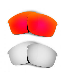 Hkuco Mens Replacement Lenses For Oakley Bottle Rocket Red/Titanium Sunglasses
