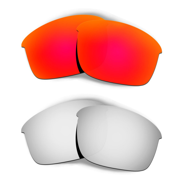 Hkuco Mens Replacement Lenses For Oakley Bottle Rocket Red/Titanium Sunglasses