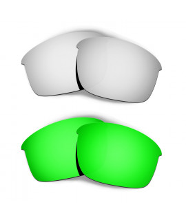 Hkuco Mens Replacement Lenses For Oakley Bottle Rocket Titanium/Emerald Green  Sunglasses