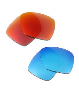 HKUCO Red+Blue Polarized Replacement Lenses for Oakley Deviation Sunglasses
