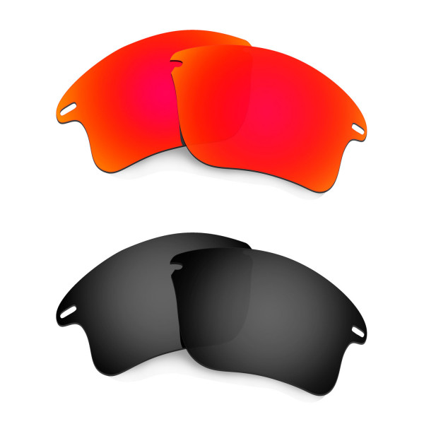 HKUCO Red+Black Polarized Replacement Lenses for Oakley Fast Jacket XL Sunglasses