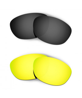 Hkuco Mens Replacement Lenses For Oakley Fives 2.0 Black/24K Gold Sunglasses