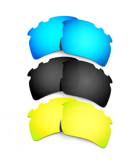 Hkuco Mens Replacement Lenses For Oakley Flak 2.0 XL-Vented Blue/Black/24K Gold Sunglasses