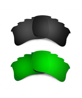 Hkuco Mens Replacement Lenses For Oakley Flak Jacket XLJ-Vented Black/Emerald Green Sunglasses