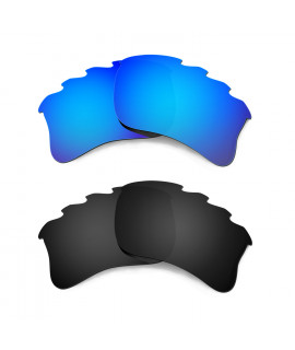 Hkuco Mens Replacement Lenses For Oakley Flak Jacket XLJ-Vented Sunglasses Blue/Black Polarized 