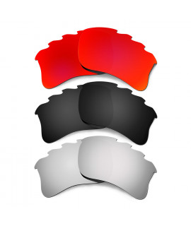Hkuco Mens Replacement Lenses For Oakley Flak Jacket XLJ-Vented Red/Black/Titanium Sunglasses