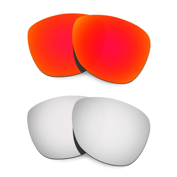 HKUCO Red+Titanium Mirror Polarized Replacement Lenses For Oakley Frogskins Sunglasses 