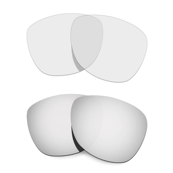 Hkuco Mens Replacement Lenses For Oakley Frogskins Sunglasses Silver/Transparent  Polarized