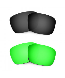 Hkuco Mens Replacement Lenses For Oakley Fuel Cell Black/Emerald Green Sunglasses