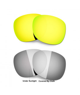 Hkuco 24K Gold/Transition/Photochromic Polarized Replacement Lenses For Oakley Garage Rock Sunglasses 