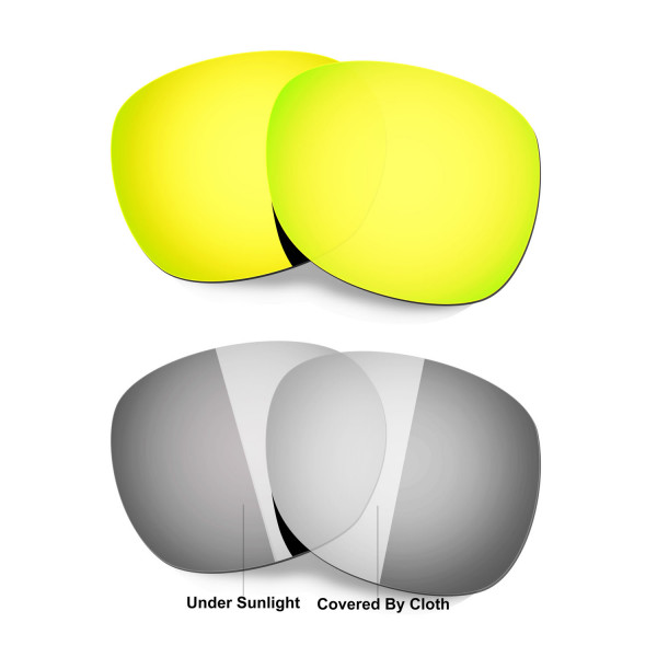 Hkuco 24K Gold/Transition/Photochromic Polarized Replacement Lenses For Oakley Garage Rock Sunglasses 