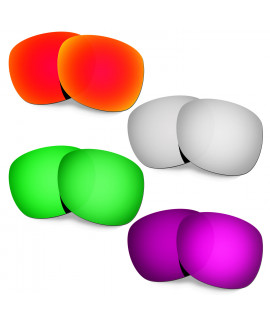 Hkuco Mens Replacement Lenses For Oakley Garage Rock Red/Titanium/Emerald Green /Purple Sunglasses