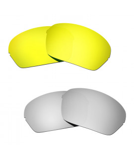 Hkuco Mens Replacement Lenses For Oakley Half X 24K Gold/Titanium Sunglasses