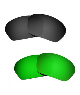 Hkuco Mens Replacement Lenses For Oakley Half X Black/Emerald Green Sunglasses