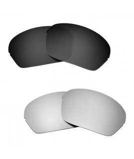 Hkuco Mens Replacement Lenses For Oakley Half X Black/Titanium Sunglasses