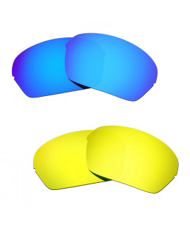 Hkuco Mens Replacement Lenses For Oakley Half X Blue/24K Gold Sunglasses