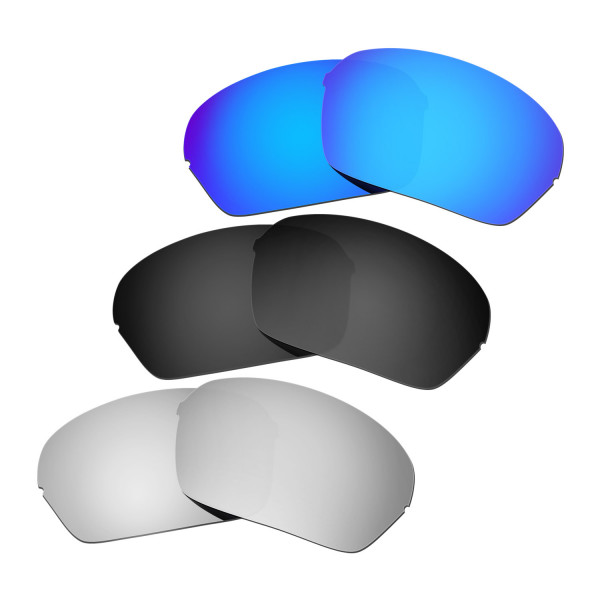 Hkuco Mens Replacement Lenses For Oakley Half X Blue/Black/Titanium Sunglasses