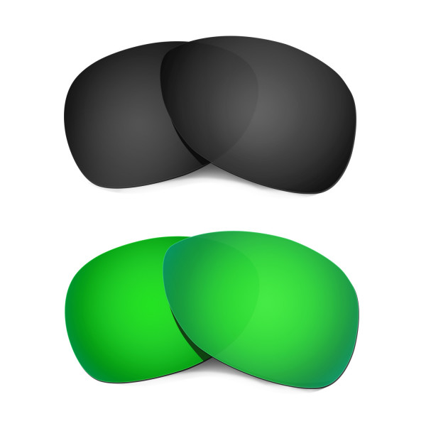 Hkuco Mens Replacement Lenses For Oakley Crosshair (2012) Black/Emerald Green Sunglasses