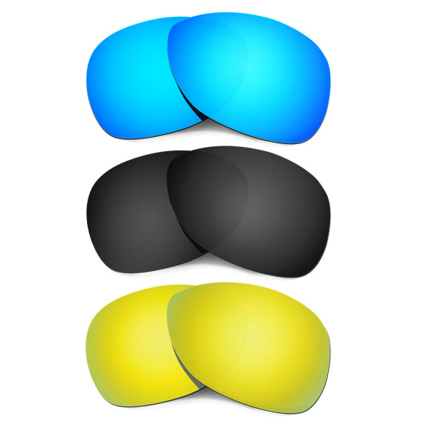 Hkuco Mens Replacement Lenses For Oakley Crosshair (2012) Blue/Black/24K Gold Sunglasses